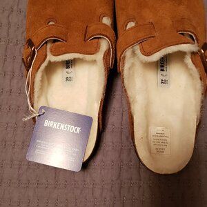 NWT! Birkenstock Boston Shearling Suede Mink
